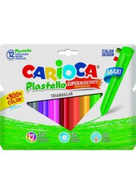 Resim Carioca Plastello SuperResistente Maxi Üçgen Pastel Boya 12'li 