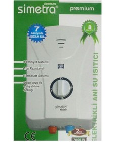 Resim Simetra Premium Elektrikli Şofben Ani Su Isıtıcı 8 Emniyetli Smt120095 