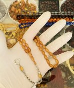 Resim HARELİ SARI KATALİN TESBİH BEYZİ MODEL ALPAKA PÜSKÜL 