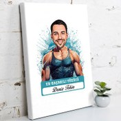 Resim Karikatürlü En Başarılı Erkek Yüzücü Kanvas Tablo 