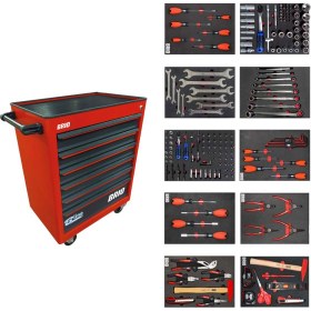 Resim Brio Hareketli Takım Dolabı 6 Çekmece New 233 Parça Kırmızı Dolu 