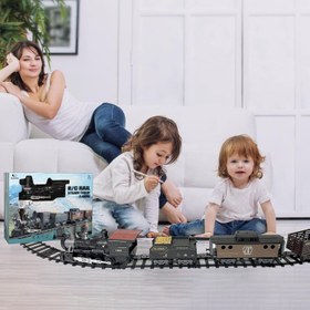 Resim Elektrikli Tren Seti Uzaktan Kumanda, Duman, Işık ve Ses Efekti, Vagonlar ve Raylar, 3+ Yaş 