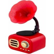 Resim DESİNGSHOP Kırmızı Gramafon Bluetooth Hoparlor 