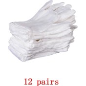 Resim Pengfushop5 12 Çift Tarzı Çiftler Beyaz Pamuklu Eldivenler Muayene Hafif Iş Eldivenleri Yüksek Li Koruyucu Eldivenler (Yurt Dışından) 