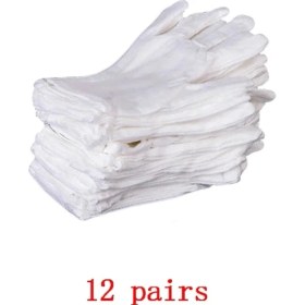 Resim Pengfushop5 12 Çift Tarzı Çiftler Beyaz Pamuklu Eldivenler Muayene Hafif Iş Eldivenleri Yüksek Li Koruyucu Eldivenler (Yurt Dışından) 