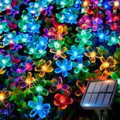 Resim Renkli Kiraz Çiçeği Güneş Işıklı Dizisi, 8 Fonksiyon, 20/50/100LED Güneş Lambası, Paskalya, St. Patrick Günü, Doğum Günü, Anneler Günü, Parti, Ramazan, Düğün, Tatil Bahçe Çit Patio Bahçe Noel Ağacı Bahçe Parti Malzemeleri 