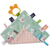 Resim Geeksen Yumuşak Bebek Havlusu - Renkli Etiketli Ve Silikon Diş Kaşıyıcılı - 25.5x25.5cm 