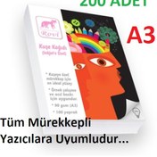 Resim Epson-Hp-Canon Uyumlu 200 Adet A3 Parlak Kuşe Kağıt 120 Gram 