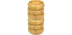 Resim Bambu Ahşap Sosluk ve Çerezlik 10 cm 6'lı Set 