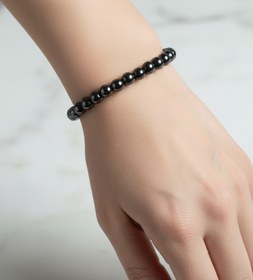 Resim Hematit 6mm Doğal Taş Bileklik - 19 cm 