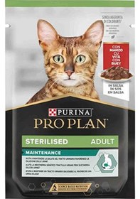 Resim Purina Pro Plan Pouch Kısırlaştırılmış Sığır Etli Kedi Konservesi 12 x 85 G 