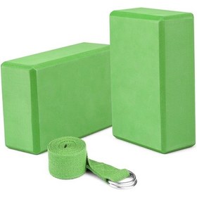 Resim Yunboo 2'li Yoga Blok Ve Kaymaz Kayış Seti - Pilates Ve Esneme Egzersizleri İçin 