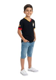 Resim Galatasaray Lisanslı 5 Yıldızlı Siyah Basic Çocuk T-shirt Siyah. 