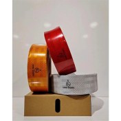 Resim Universal 50 Metre Sarı - Kırmızı - Beyaz renk -- Tüvtürk Uyumlu Reflektif Şerit Reflektör 