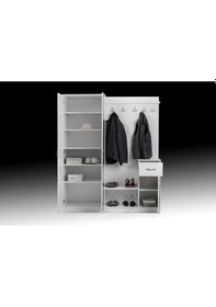 Resim Moderniyamobilya Flora Iki Kapılı Beyaz Portmanto Ayakkabılık 