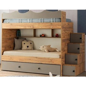 Resim Grey Mdf Çelik Profilli Yavrulu Ranza Ac M2 90 X 190 Cm 