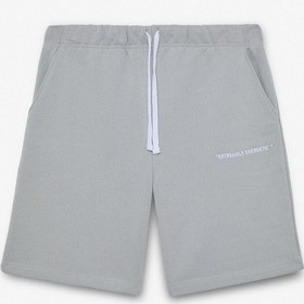 Resim Grimelange COLOMBIA Erkek 2 Li Set Comfort Fit Polarsız Nakışlı Açık Gri Eşofman Takımı 