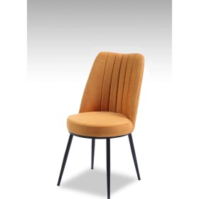 Resim MyMassa Gold Sandalye Nubuk Kumaş Metal Siyah Ayaklı 