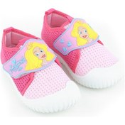 Resim Çocuk Ev Okul Kreş Yumuşak Bebe Panduf Ayakkabı Pembe Gri 