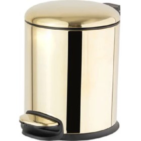 Resim System Banyo Aksesuarları Pedallı 5 L Gold Çöp Kovası 31x23x20 cm 