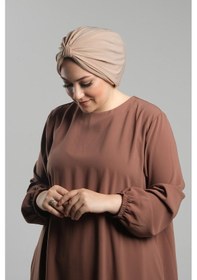 Resim Hürrem Bone Sütlü Kahve Pratik Hazır Geçmeli Tesettür Bone Sandy Pileli Salaş 2121 26 Sütlü Kahve Sütlü Kahverengi 