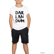 Resim Darlandum Beyaz Çocuk Tişört Siyah 