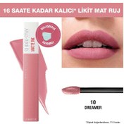 Resim Maybelline new york super stay matte ink likit mat ruj - 10 dreamer - pembe 