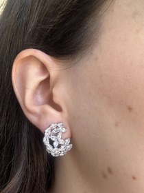 Resim Çift Sıra Zirkon Küpe 