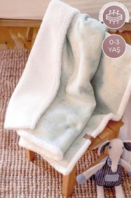 Resim Fluffy Bebek Battaniyesi 80x100 Solid Yeşil Kundak Puset Çift Taraflı Koyun Tüyü Battaniye 100x80 
