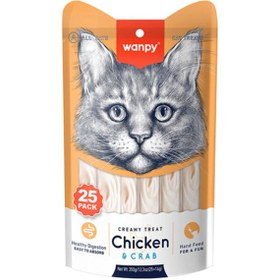 Resim Wanpy Tavuklu ve Yengeçli Yetişkin Kedi Kremalı Sıvı Ödül Maması 25X14 gr 