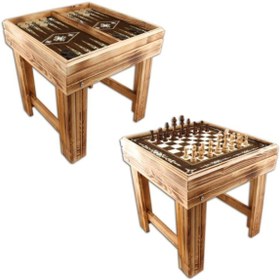 Resim Star Ayaklı Sedef Tavla-Satranç Seti-18935 