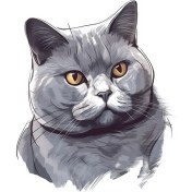 Resim Sticker Master British Shorthair Cat Kedi Motorsiklet, Kask,laptop ve Araç Sticker Etiket 14X15 cm 