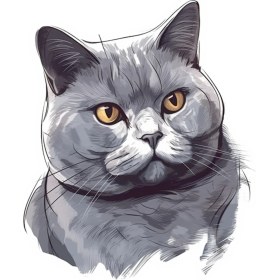Resim Sticker Master British Shorthair Cat Kedi Motorsiklet, Kask,laptop ve Araç Sticker Etiket 14X15 cm 