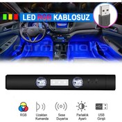 Resim Kablosuz USB Şarjlı Sese Duyarlı Disko Led RGB Aydınlatma Diğer