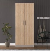 Resim Sonamo-beyaz Modern Dolaplı Kitaplıklı Bilgisayar Çalışma Masası 