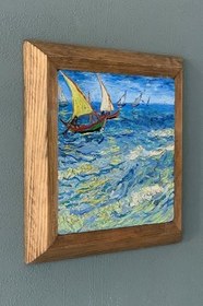 Resim Oscar Stone Decor Masif Çerçeveli Doğaltaş Tablo 28X28 Cm Vincent Van Gogh Eserleri Prmt2020-1554 