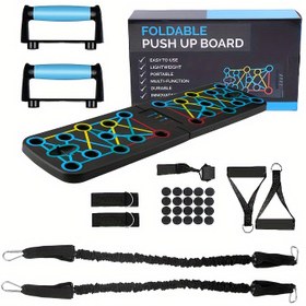 Resim 11 Parça Katlanabilir Şınav Tahtası Seti, Çok Amaçlı Ev Fitness Taşınabilir Şınav Rafı Yardımcı Cihazı 