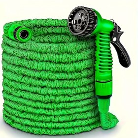 Resim 1 adet 75ft Genişletilebilir Bahçe Hortumu, Yüksek Basınçlı Sulama, 7 Püskürtme Desenleri, Sızdırmaz Tasarım, 3/4" Bağlantılar ve Ergonomik Püskürtme Tabancası - Bahçecilik, Araba Yıkama, Açık Hava Sulama, Bahçe Sulama Sistemi, Canlı Yeşil Hortum, Dayanıklı Yapı 