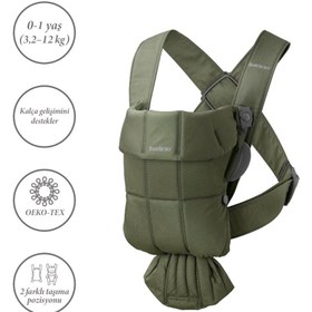 Resim BabyBjörn Kanguru Mini Woven Dark Green 