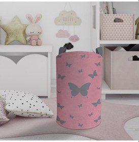Resim Mekta Home Bebek Ve Çocuk Odası Kelebek Desenli Pembe Oyuncak Sepeti Renkli Çok Renkli 