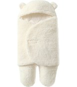 Resim Samdoo Bebek Kışlık Kalın Sherpa Yelekli Ayaklı Uyku Çantası - S Boy 0-2 Ay Beyaz Beyaz 