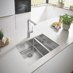 Resim Viviano El Yapımı Paslanmaz Çelik Eviye 1,5 Göz 44X58 cm Modern Tasarım 