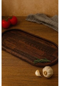 Resim Doğal Kayın Ağacı 33x15 Cm Oval Sunumluk Ahşap Servis Tepsisi Yağlık Altlığı Ahşap Organizer-27 