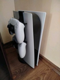 Resim Ps5 Uyumlu 2'li Kol Tutucu Aparat, Ps5 Konsol Aparatı, Ps5 Joystick Standı Siyah 