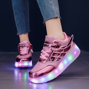Resim LED Işıklı Karanlıkta Parlayan Pembe Spor Ayakkabılar - Gençler ve Çocuklar için Nefes Alabilir Mesh Sokak Giyimi, Yumuşak TPR Taban & Her Mevsim Rahatlığı, Paten, Parti ve Dış Aktiviteler İçin, Trend Ayakkabı, Esnek Tasarım 