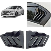 Resim Honda Civic Fb7 Kelebek Cam Kaplama Vizör Parlak Siyah 