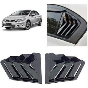 Resim Honda Civic Fb7 Kelebek Cam Kaplama Vizör Parlak Siyah 