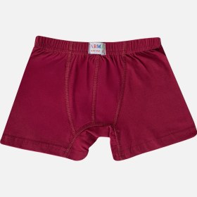 Resim Arma Yıldız Erkek Çocuk Düz Pamuklu Likralı Bordo Boxer 6'lı Paket Bordo 