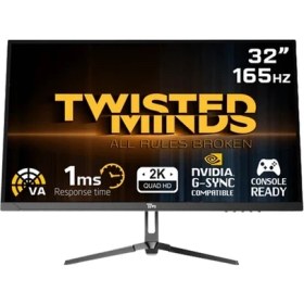 Resim Twısted Mınds 32” TM32QHD165VA Qhd 165HZ 1ms HDMI Dp Hdr Fast Va Freesync/adaptıve-Sync Çerçevesiz Gamıng Monitör 
