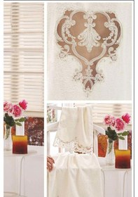 Resim Venüs Krem Dantelli Çeyizlik Balayı Gelin Bayan Bornoz Seti Krem 